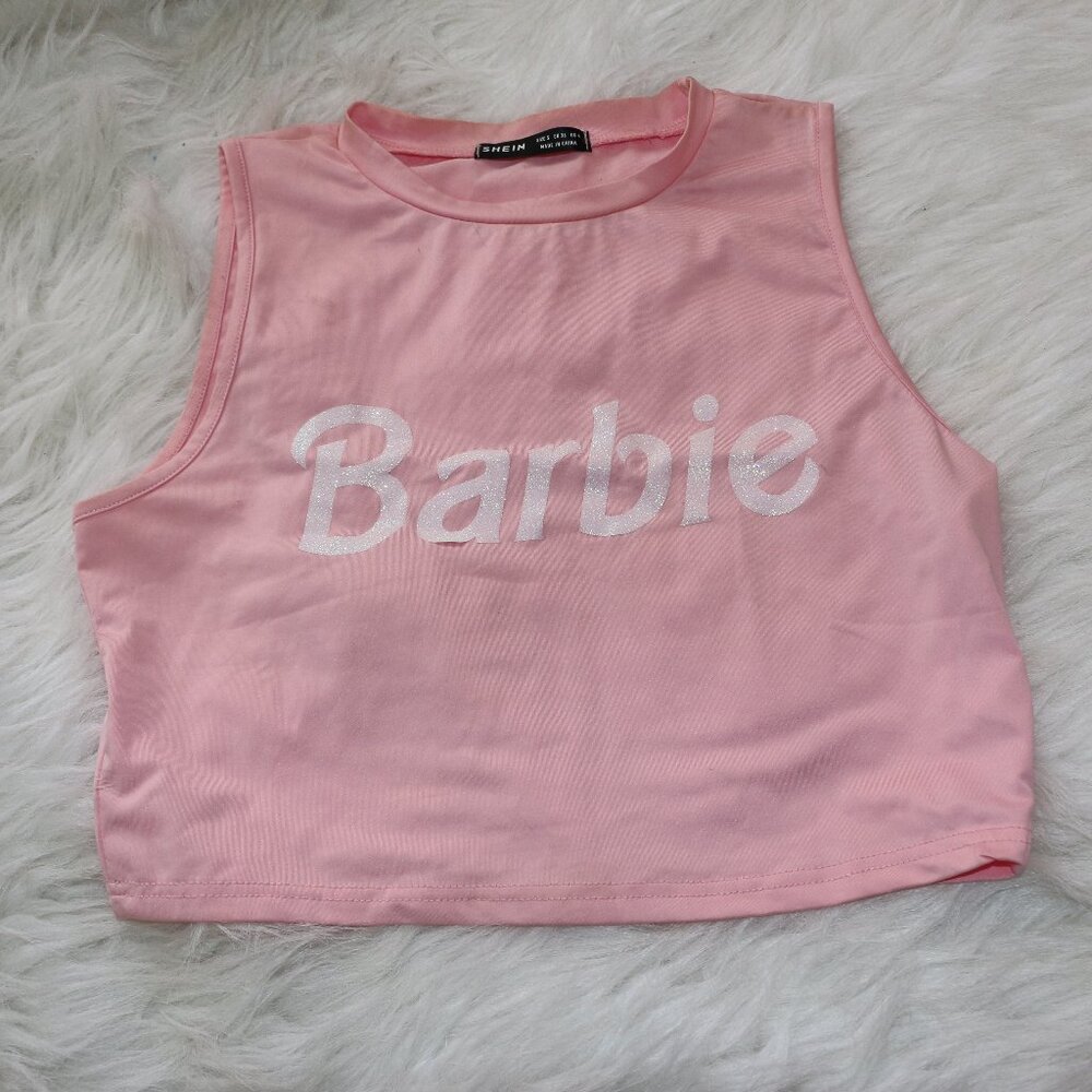 SHEIN Barbie Cropped Tank Top – Light Pink 🎀✨